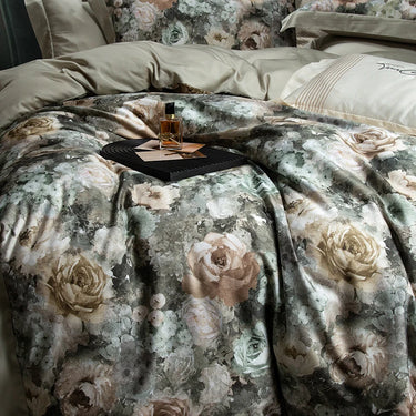 Floral Botanical Vintage Oil Painting Natural Lyocell Cotton Soft Bedding Set